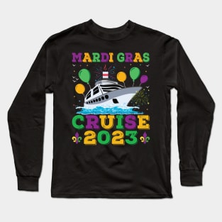 Mardi Gras Cruise 2023 Birthday Party Cruise Squad 2023 Long Sleeve T-Shirt